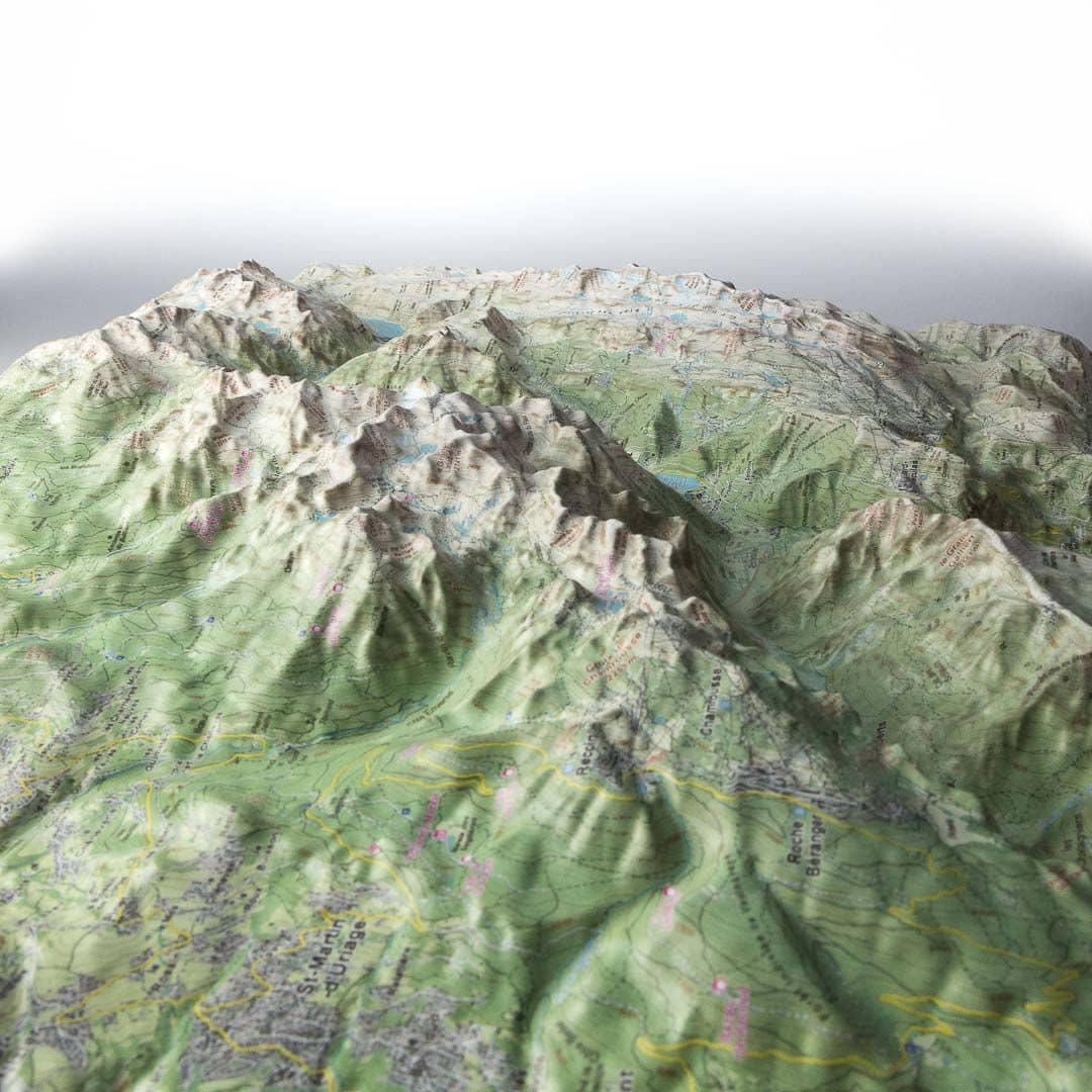 Carte en relief - Belledonne Sud et les Grandes Rousses - 70 x 50 x 5,6 cm | Dénivelés Editions carte en relief Dénivelés Editions 