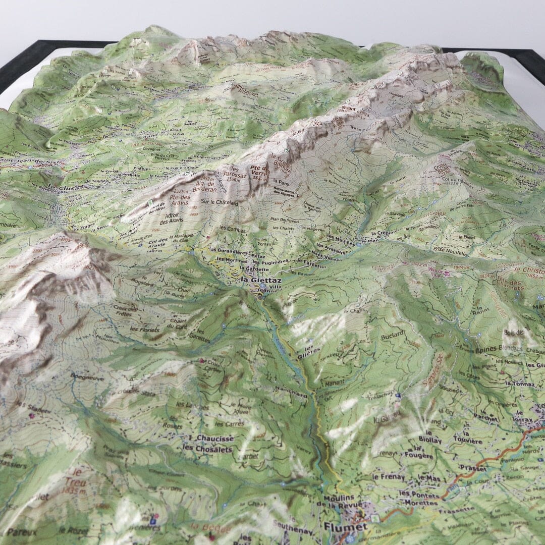 Carte en relief - Chaîne des Aravis - 70 x 50 x 5,8 cm | Dénivelés Editions carte en relief Dénivelés Editions 