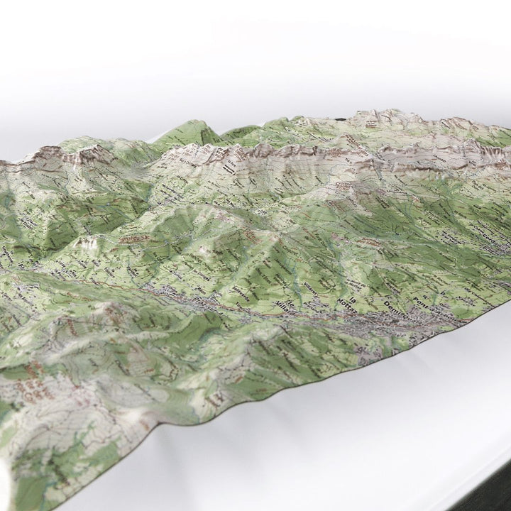 Carte en relief - Chaîne des Aravis - 70 x 50 x 5,8 cm | Dénivelés Editions carte en relief Dénivelés Editions 