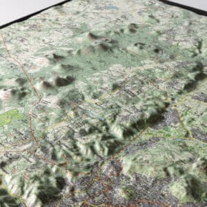 Carte en relief - Chaîne des Puys, Faille de la Limagne - 50 x 70 x 3 cm | Dénivelés Editions carte en relief Dénivelés Editions 