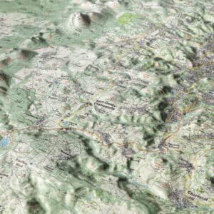 Carte en relief - Chaîne des Puys, Faille de la Limagne - 50 x 70 x 3 cm | Dénivelés Editions carte en relief Dénivelés Editions 