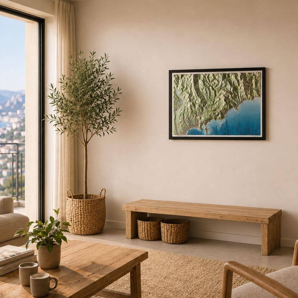 Carte en relief - Côte d'Azur : Nice, Monaco, Menton - 70 x 50 cm | Dénivelés Editions carte en relief Dénivelés Editions 