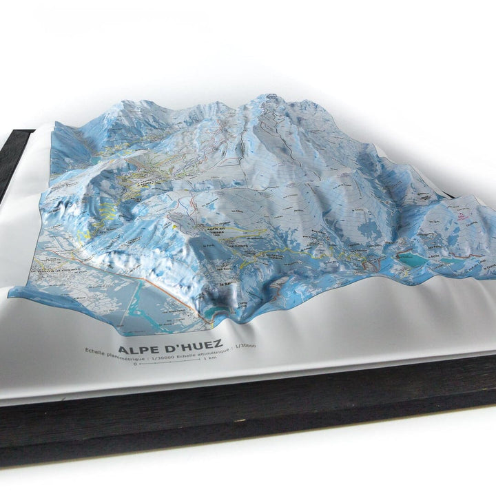 Carte en relief - Domaine Alpe d'Huez - 70 x 50 x 9 cm | Dénivelés Editions carte en relief Dénivelés Editions 