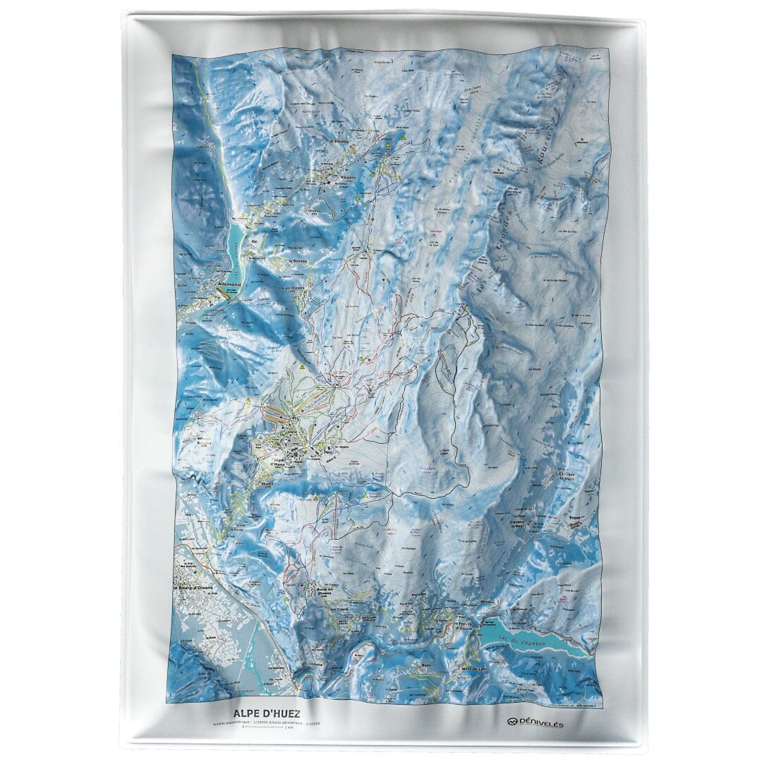 Carte en relief - Domaine Alpe d'Huez - 70 x 50 x 9 cm | Dénivelés Editions carte en relief Dénivelés Editions Default Title