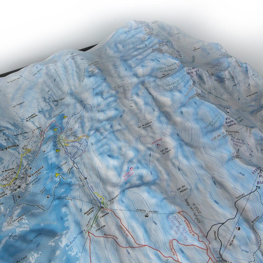 Carte en relief - Domaine Alpe d'Huez - 70 x 50 x 9 cm | Dénivelés Editions carte en relief Dénivelés Editions 