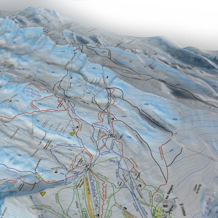 Carte en relief - Domaine Alpe d'Huez - 70 x 50 x 9 cm | Dénivelés Editions carte en relief Dénivelés Editions 
