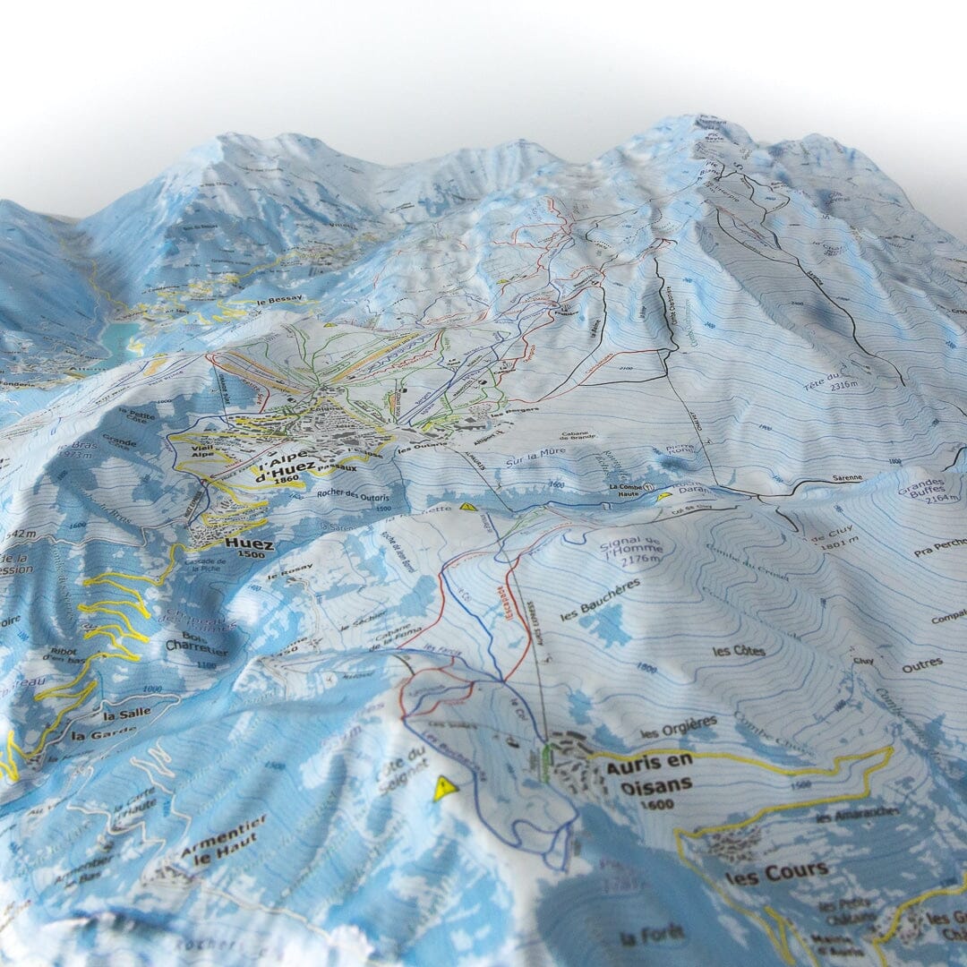 Carte en relief - Domaine Alpe d'Huez - 70 x 50 x 9 cm | Dénivelés Editions carte en relief Dénivelés Editions 