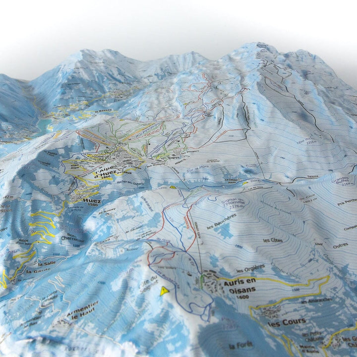Carte en relief - Domaine Alpe d'Huez - 70 x 50 x 9 cm | Dénivelés Editions carte en relief Dénivelés Editions 