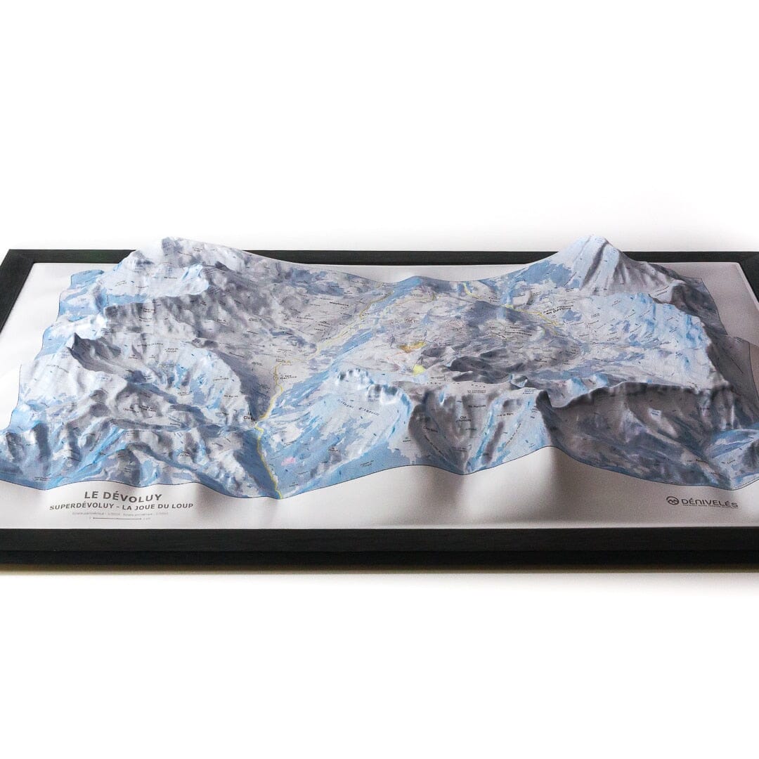 Carte en relief - Domaine du Dévoluy - 70 x 50 x 6 cm | Dénivelés Editions carte en relief Dénivelés Editions 