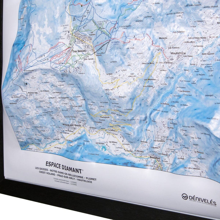 Carte en relief - Domaine Espace Diamant® Les Saisies - 50 x 70 x 6,2 cm | Dénivelés Editions carte en relief Dénivelés Editions 