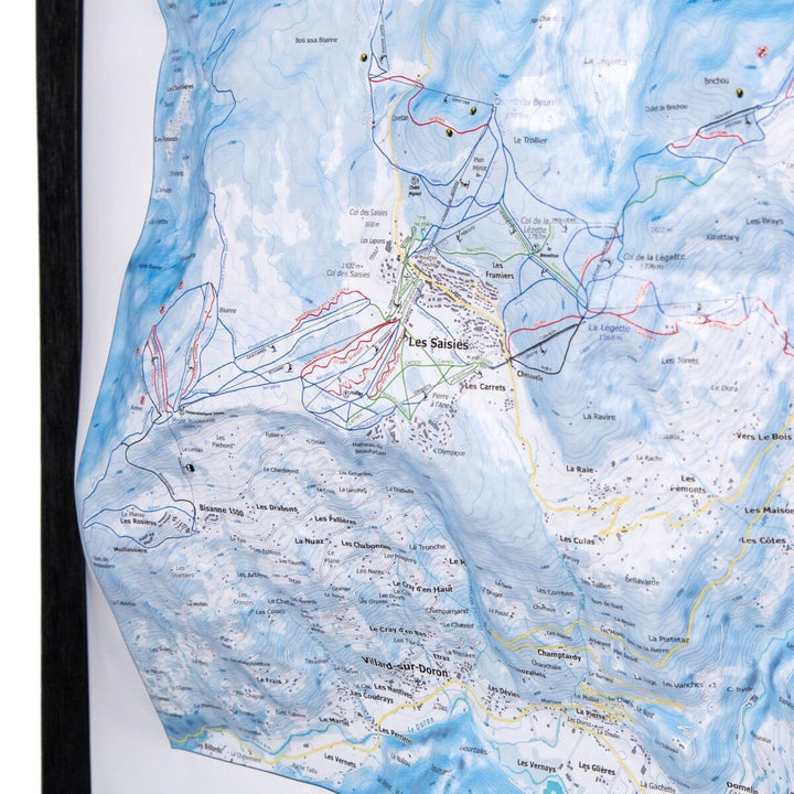 Carte en relief - Domaine Espace Diamant® Les Saisies - 50 x 70 x 6,2 cm | Dénivelés Editions carte en relief Dénivelés Editions 