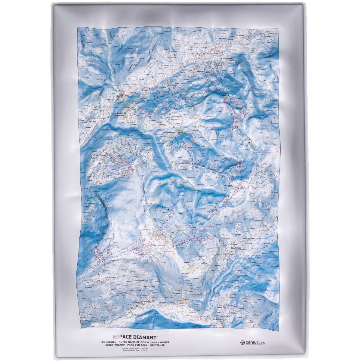 Carte en relief - Domaine Espace Diamant® Les Saisies - 50 x 70 x 6,2 cm | Dénivelés Editions carte en relief Dénivelés Editions Default Title