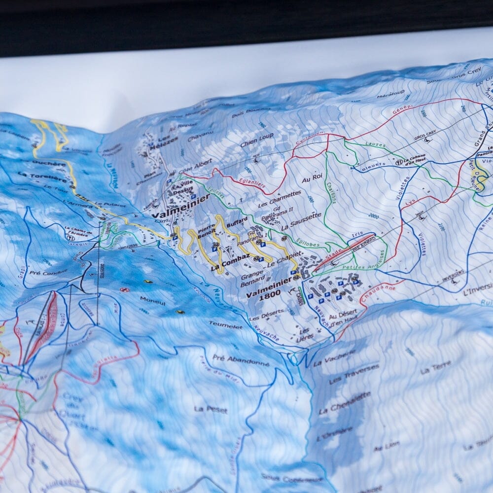 Carte en relief - Domaine Galibier, Thabor (Valloire, Valmeinier) - 70 x 50 x 8 cm | Dénivelés Editions carte en relief Dénivelés Editions 
