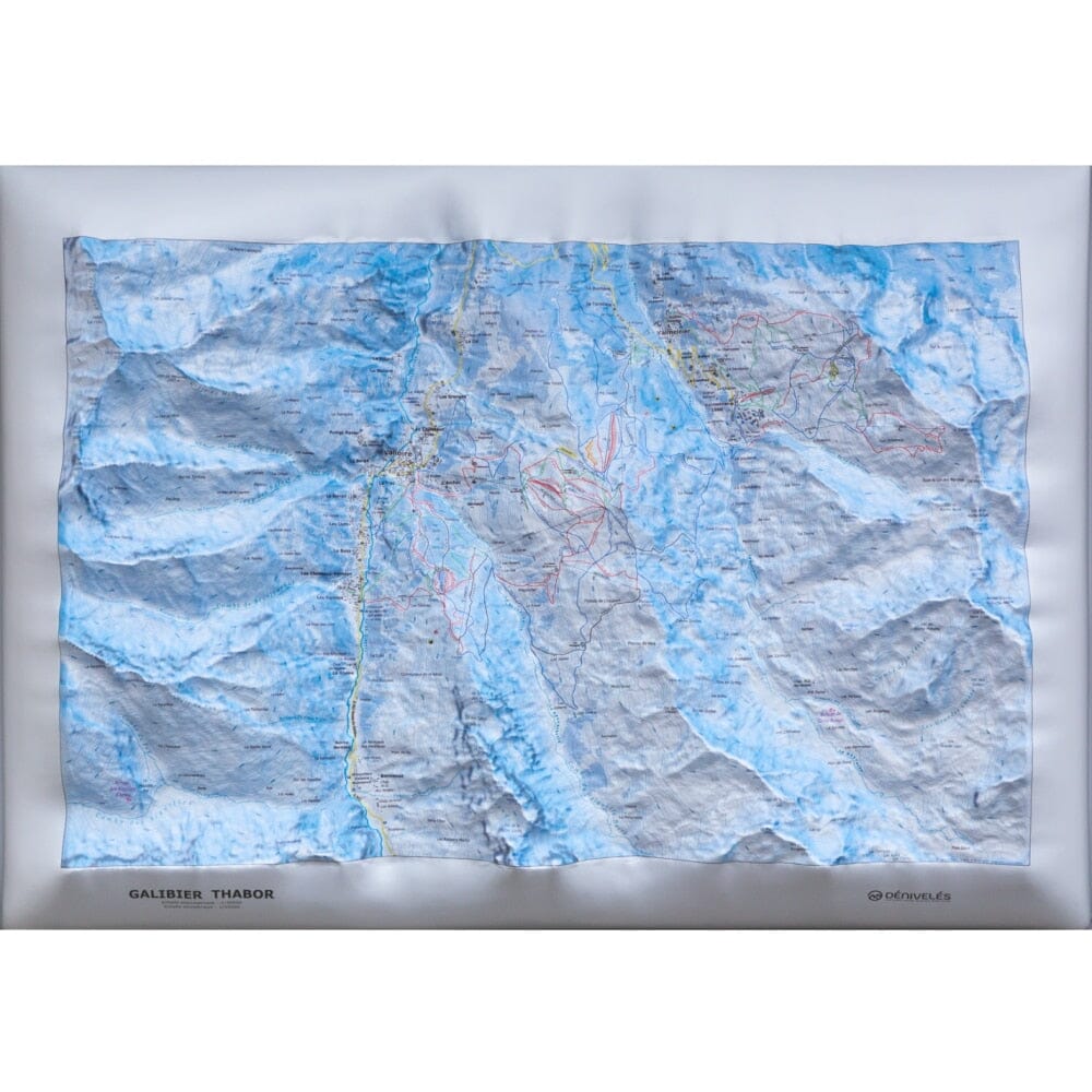 Carte en relief - Domaine Galibier, Thabor (Valloire, Valmeinier) - 70 x 50 x 8 cm | Dénivelés Editions carte en relief Dénivelés Editions Default Title