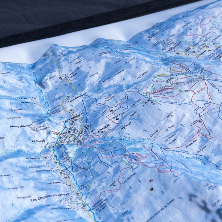 Carte en relief - Domaine Galibier, Thabor (Valloire, Valmeinier) - 70 x 50 x 8 cm | Dénivelés Editions carte en relief Dénivelés Editions 
