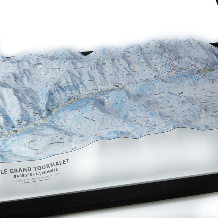 Carte en relief - Domaine Le Grand Tourmalet, Barèges, la Mongie - 70 x 50 x 7,5 cm | Dénivelés Editions carte en relief Dénivelés Editions 