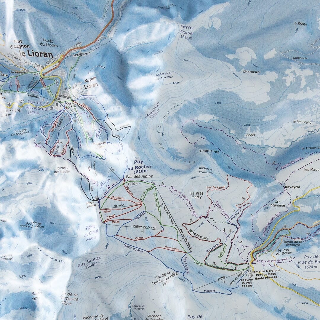 Carte en relief - Domaine Le Lioran - 70 x 50 x 9 cm | Dénivelés Editions carte en relief Dénivelés Editions 