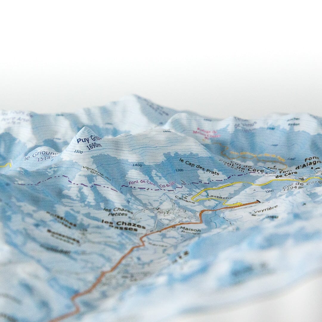 Carte en relief - Domaine Le Lioran - 70 x 50 x 9 cm | Dénivelés Editions carte en relief Dénivelés Editions 