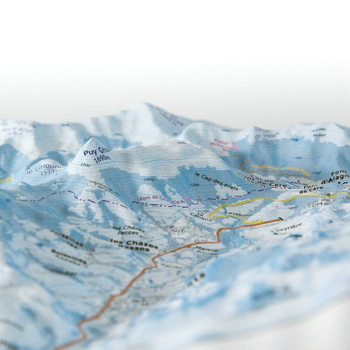 Carte en relief - Domaine Le Lioran - 70 x 50 x 9 cm | Dénivelés Editions carte en relief Dénivelés Editions 