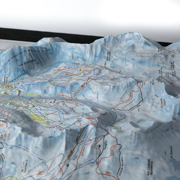 Carte en relief - Domaine Les 3 Vallées - 50 x 70 x 8 cm | Dénivelés Editions carte en relief Dénivelés Editions 