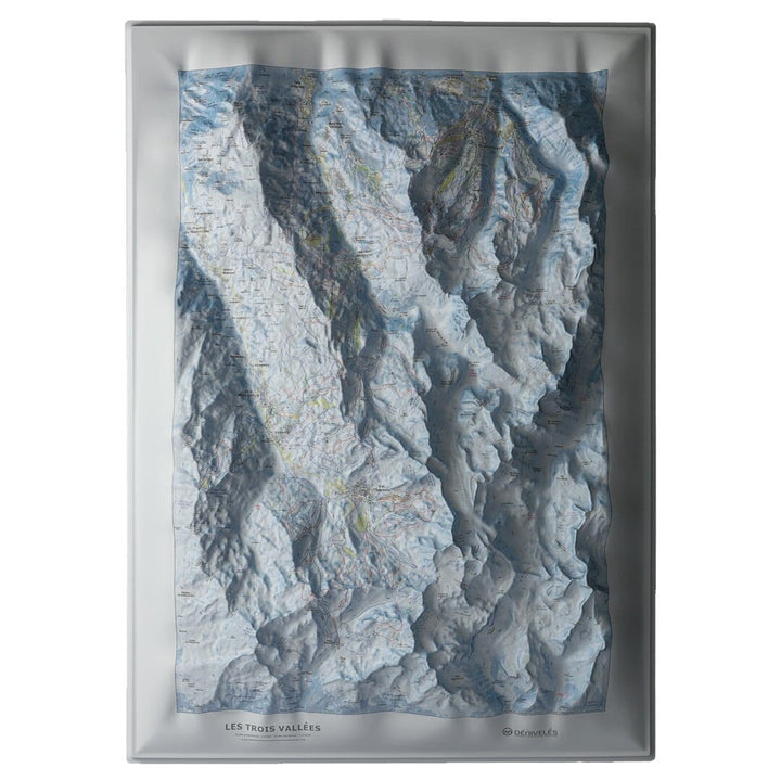 Carte en relief - Domaine Les 3 Vallées - 50 x 70 x 8 cm | Dénivelés Editions carte en relief Dénivelés Editions Default Title