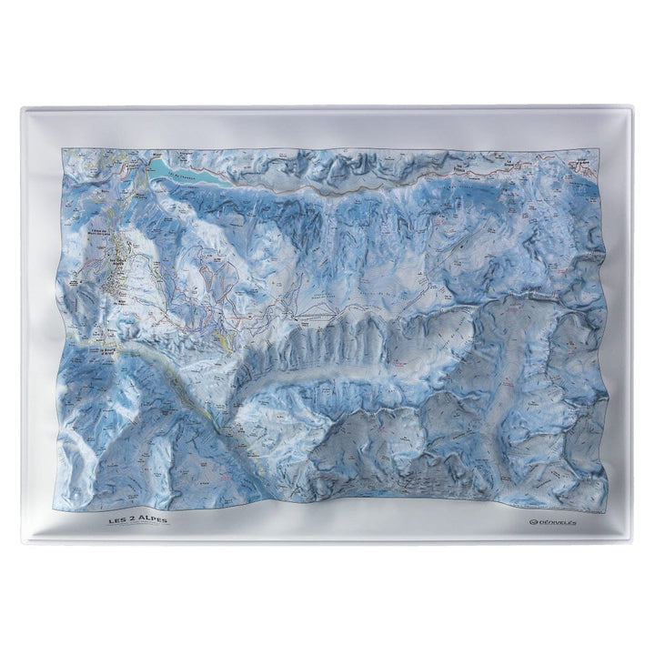 Carte en relief - Domaine Les Deux Alpes - 70 x 50 x 9,7 cm | Dénivelés Editions carte en relief Dénivelés Editions Default Title
