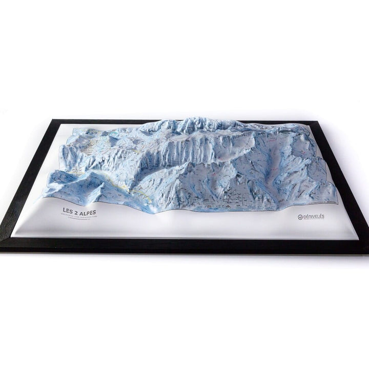 Carte en relief - Domaine Les Deux Alpes - 70 x 50 x 9,7 cm | Dénivelés Editions carte en relief Dénivelés Editions 