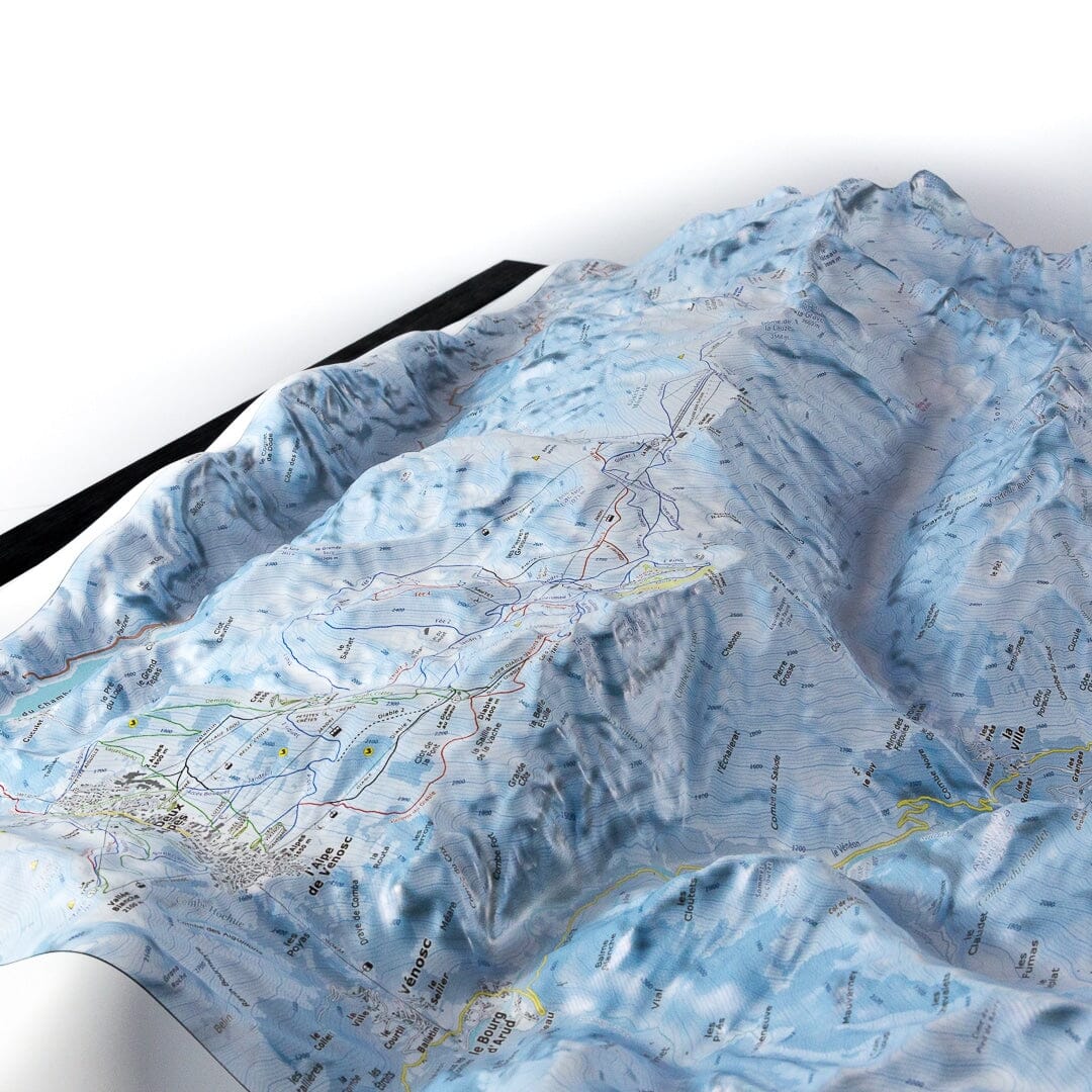Carte en relief - Domaine Les Deux Alpes - 70 x 50 x 9,7 cm | Dénivelés Editions carte en relief Dénivelés Editions 