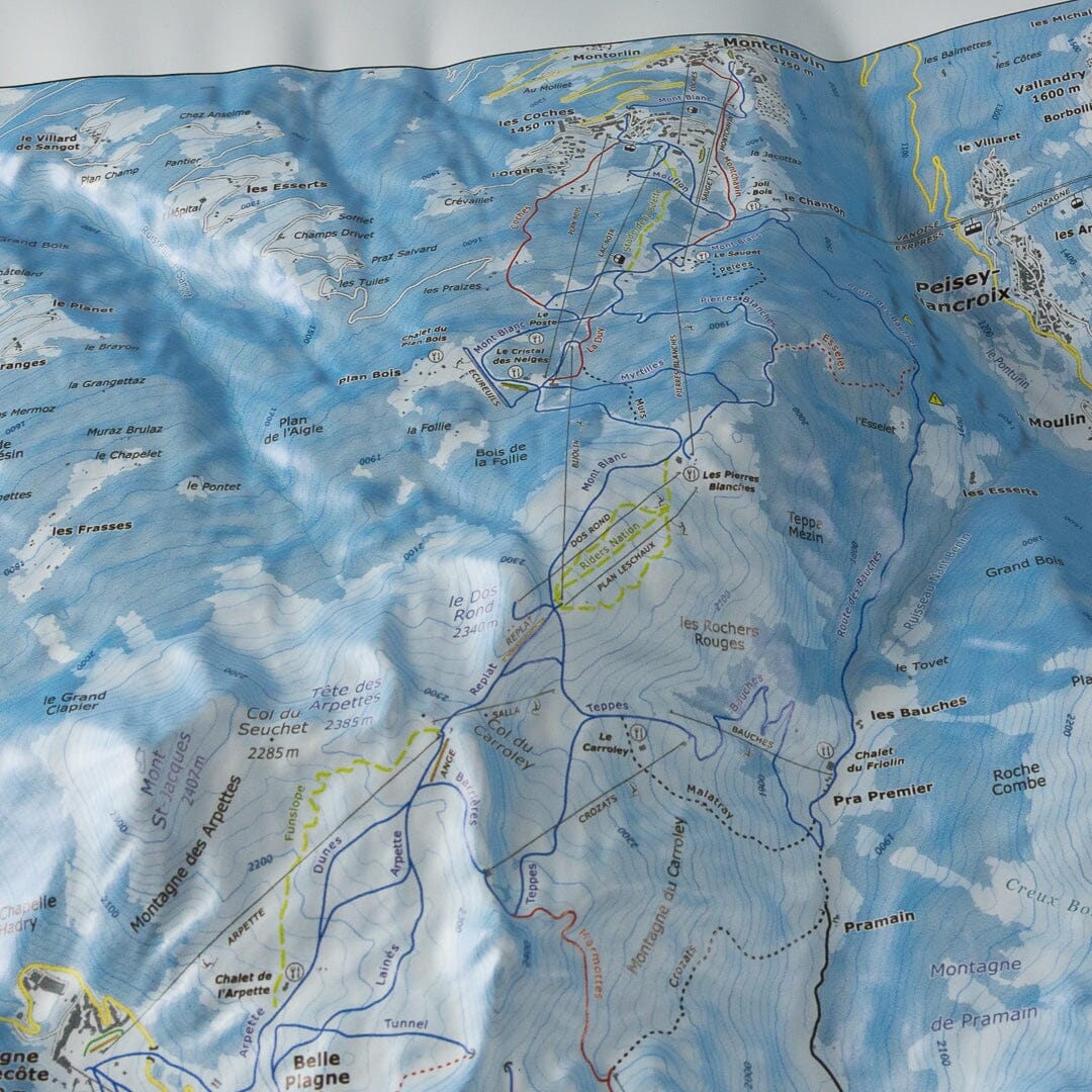Carte en relief - Domaine Paradiski La Plagne - 70 x 50 x 9 cm | Dénivelés Editions carte en relief Dénivelés Editions 