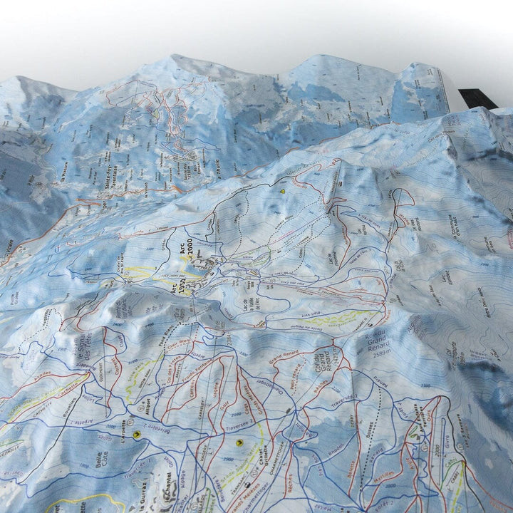 Carte en relief - Domaine Paradiski Les Arcs, Ste Foy Tarentaise - 70 x 50 x 10 cm | Dénivelés Editions carte en relief Dénivelés Editions 
