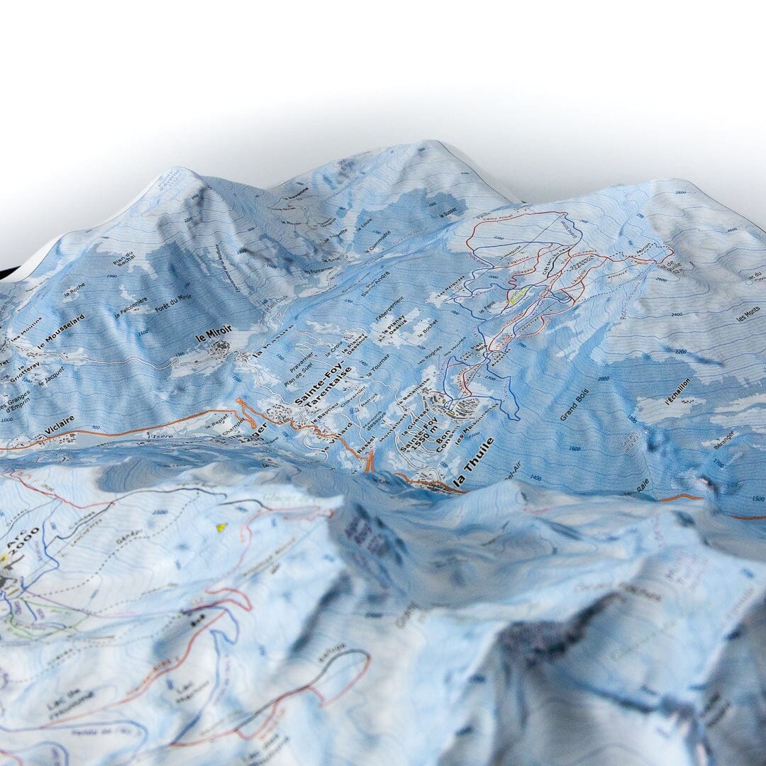 Carte en relief - Domaine Paradiski Les Arcs, Ste Foy Tarentaise - 70 x 50 x 10 cm | Dénivelés Editions carte en relief Dénivelés Editions 