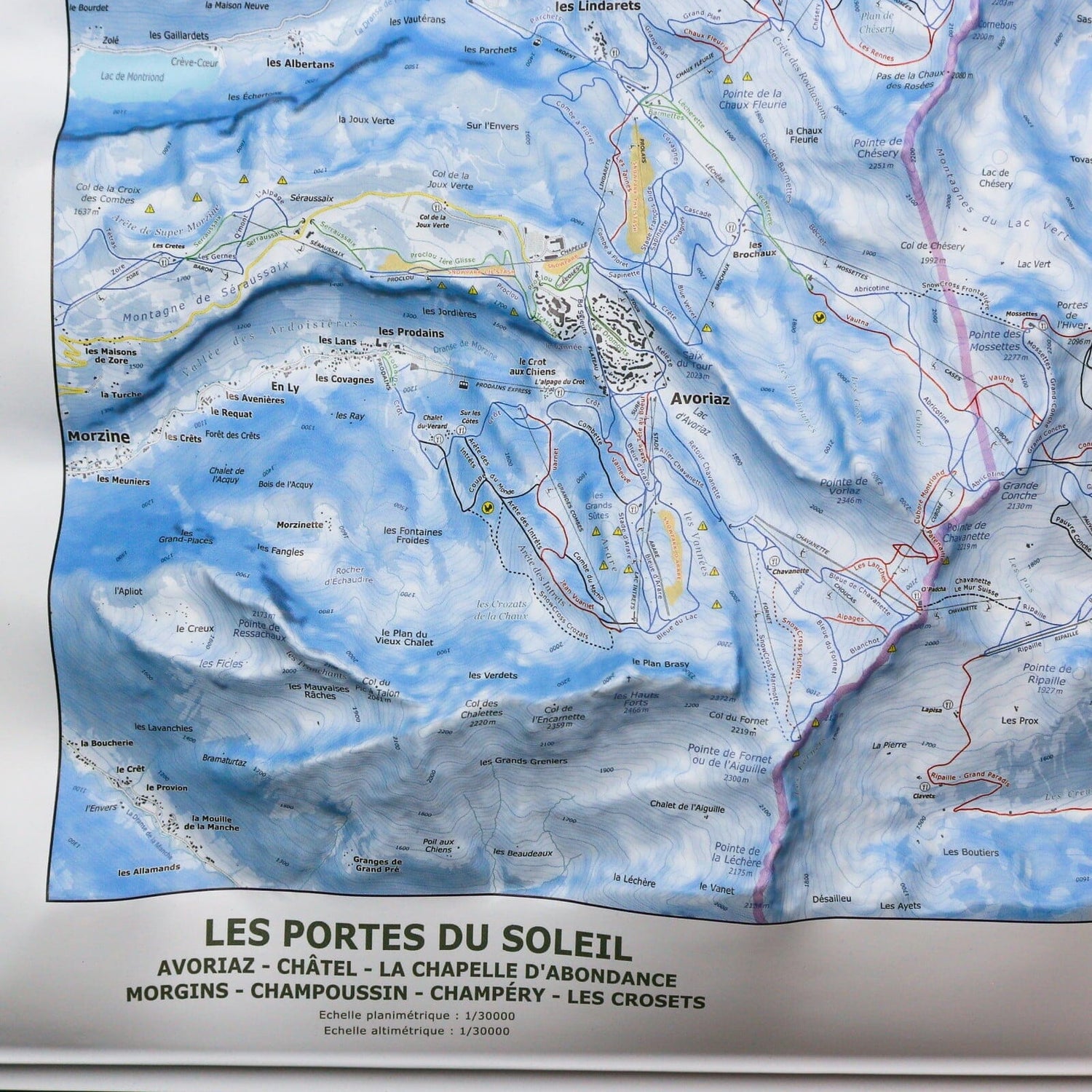 Carte en relief - Domaine Portes du Soleil, Avoriaz, Châtel, Chapelle d'Abondance - 70 x 50 x 5,5 cm | Dénivelés Editions carte en relief Dénivelés Editions 