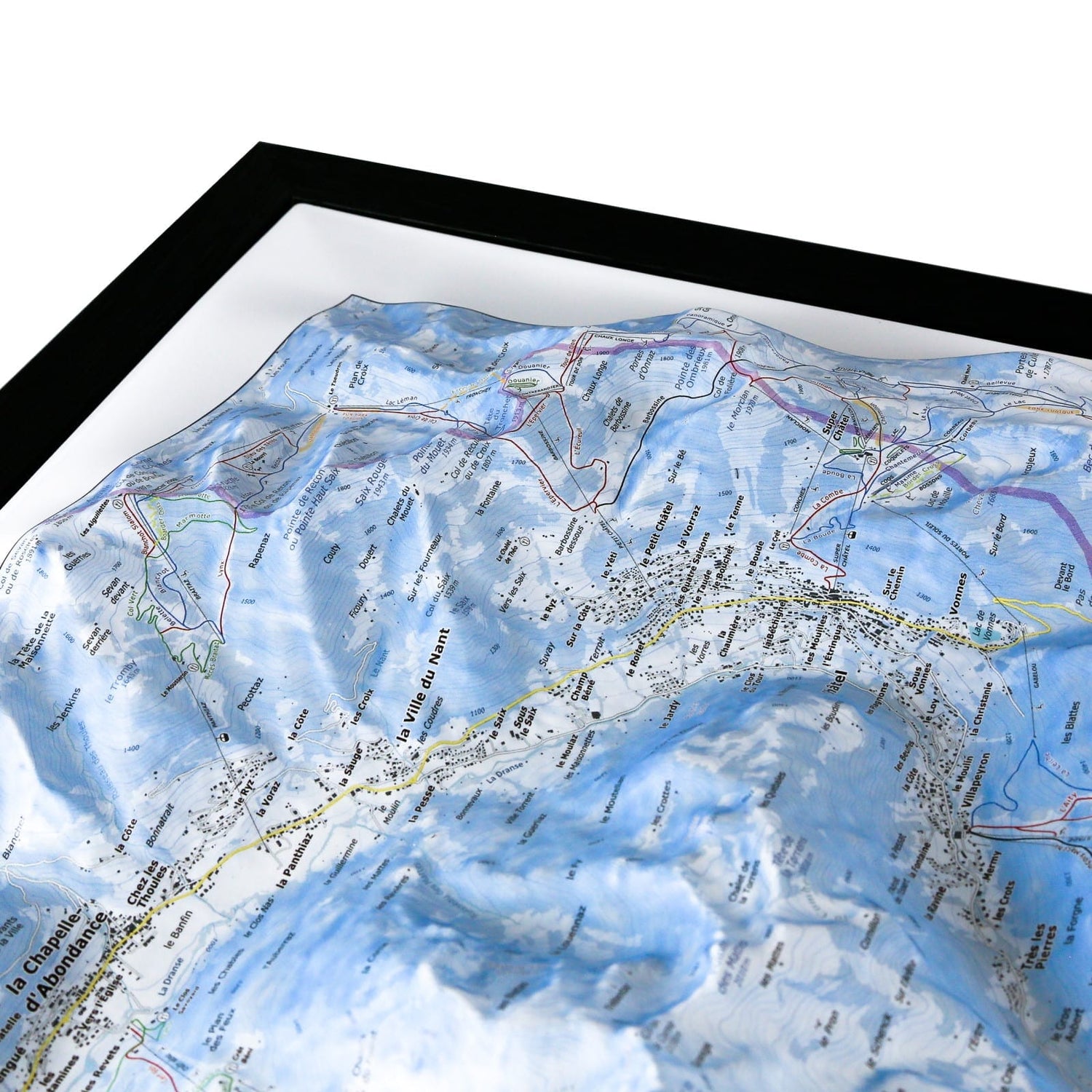 Carte en relief - Domaine Portes du Soleil, Avoriaz, Châtel, Chapelle d'Abondance - 70 x 50 x 5,5 cm | Dénivelés Editions carte en relief Dénivelés Editions 