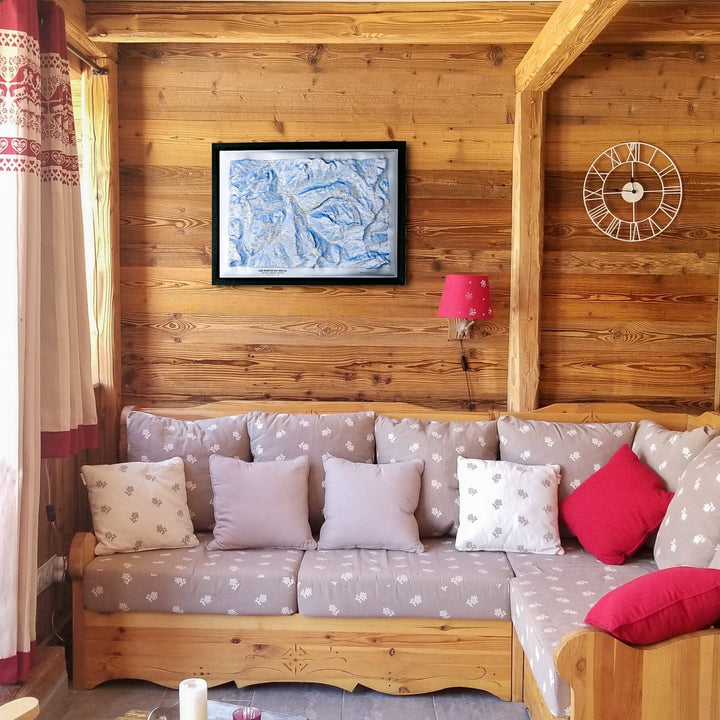 Carte en relief - Domaine Portes du Soleil, Les Gets, Morzine, Avoriaz - 70 x 50 x 6,5 cm | Dénivelés Editions carte en relief Dénivelés Editions 