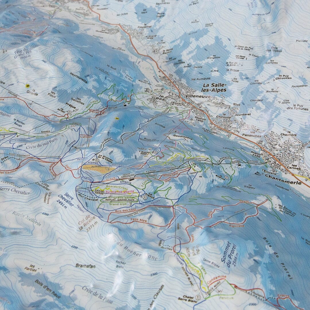 Carte en relief - Domaine Serre Chevalier - 70 x 50 x 8 cm | Dénivelés Editions carte en relief Dénivelés Editions 