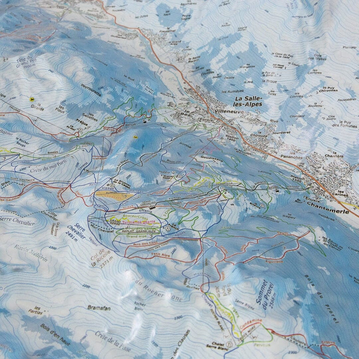 Carte en relief - Domaine Serre Chevalier - 70 x 50 x 8 cm | Dénivelés Editions carte en relief Dénivelés Editions 