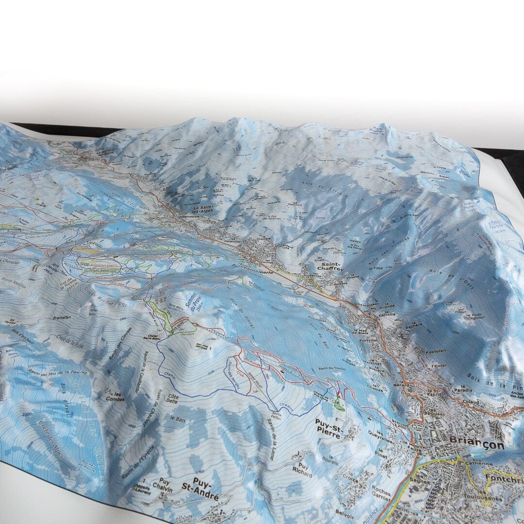 Carte en relief - Domaine Serre Chevalier - 70 x 50 x 8 cm | Dénivelés Editions carte en relief Dénivelés Editions 