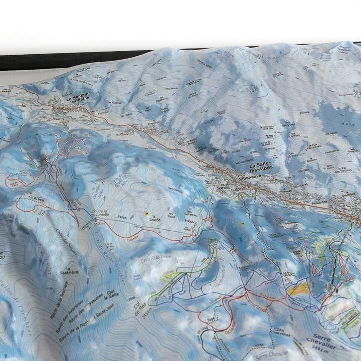 Carte en relief - Domaine Serre Chevalier - 70 x 50 x 8 cm | Dénivelés Editions carte en relief Dénivelés Editions 