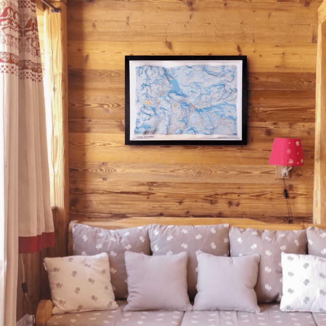 Carte en relief - Domaine Tignes Val d'Isère - 50 x 70 x 7,4 cm | Dénivelés Editions carte en relief Dénivelés Editions 
