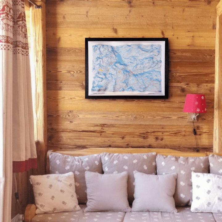 Carte en relief - Domaine Tignes Val d'Isère - 50 x 70 x 7,4 cm | Dénivelés Editions carte en relief Dénivelés Editions 