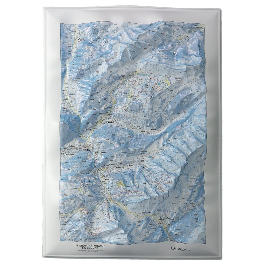 Carte en relief - Domaines Le Grand Bornand, La Clusaz - 70 x 50 x 7 cm | Dénivelés Editions carte en relief Dénivelés Editions Default Title