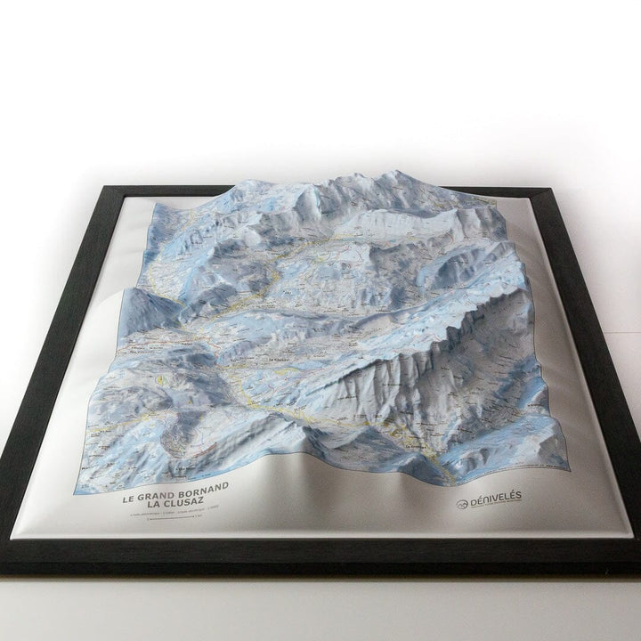 Carte en relief - Domaines Le Grand Bornand, La Clusaz - 70 x 50 x 7 cm | Dénivelés Editions carte en relief Dénivelés Editions 