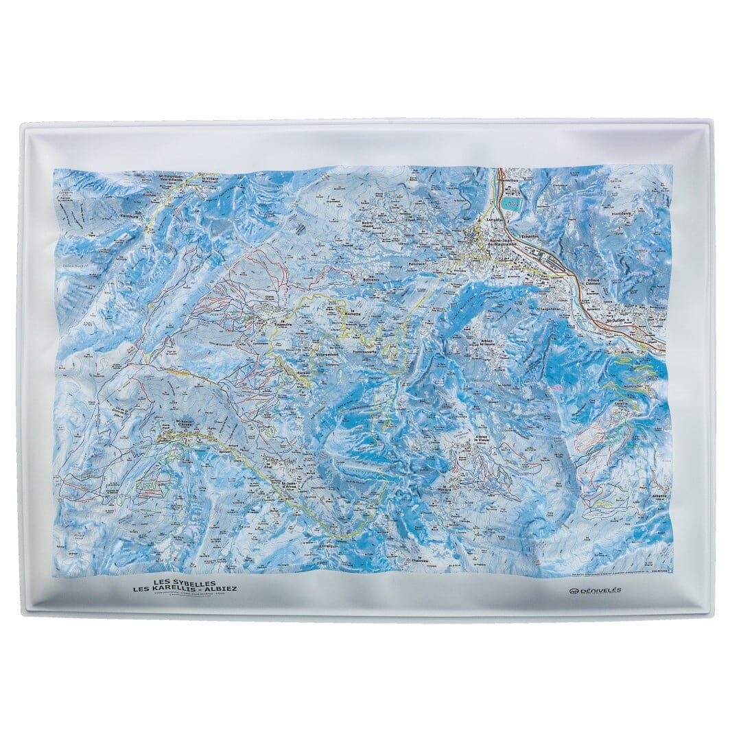 Carte en relief - Domaines Les Sybelles, Karellis, Albiez - 70 x 50 x 7,5 cm | Dénivelés Editions carte en relief Dénivelés Editions Default Title