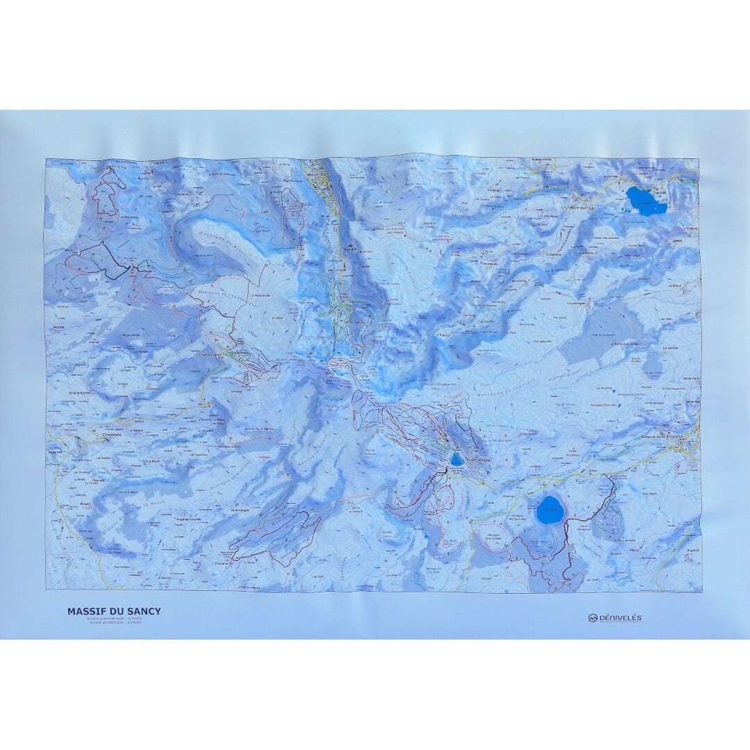 Carte en relief - Domaines Massif du Sancy, Super-Besse, Mont Dore, Chastreix - 70 x 50 x 5,4 cm | Dénivelés Editions carte en relief Dénivelés Editions Default Title