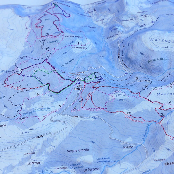 Carte en relief - Domaines Massif du Sancy, Super-Besse, Mont Dore, Chastreix - 70 x 50 x 5,4 cm | Dénivelés Editions carte en relief Dénivelés Editions 