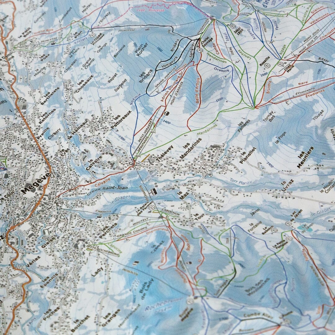 Carte en relief - Domaines Megève, St-Gervais-les-Bains, Combloux, St-Nicolas-de-Véroce - 70 x 50 x 6,5 cm | Dénivelés Editions carte en relief Dénivelés Editions 