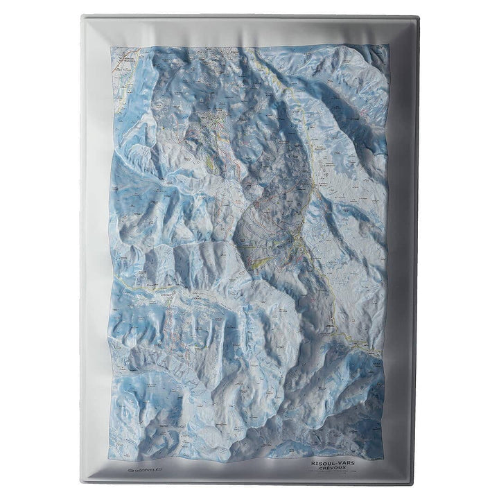 Carte en relief - Domaines Risoul-Vars-Crévoux - 50 x 70 x 9 cm | Dénivelés Editions carte en relief Dénivelés Editions Default Title