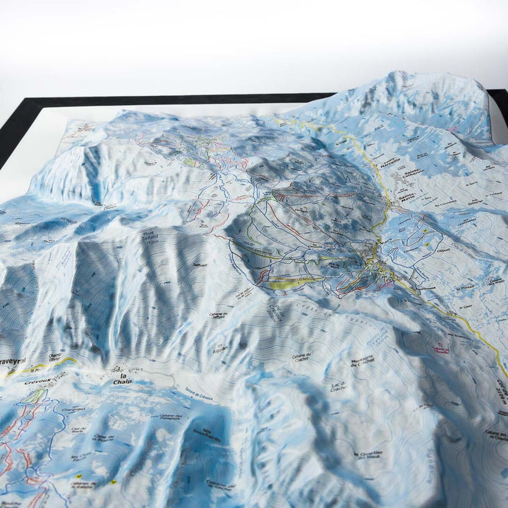 Carte en relief - Domaines Risoul-Vars-Crévoux - 50 x 70 x 9 cm | Dénivelés Editions carte en relief Dénivelés Editions 