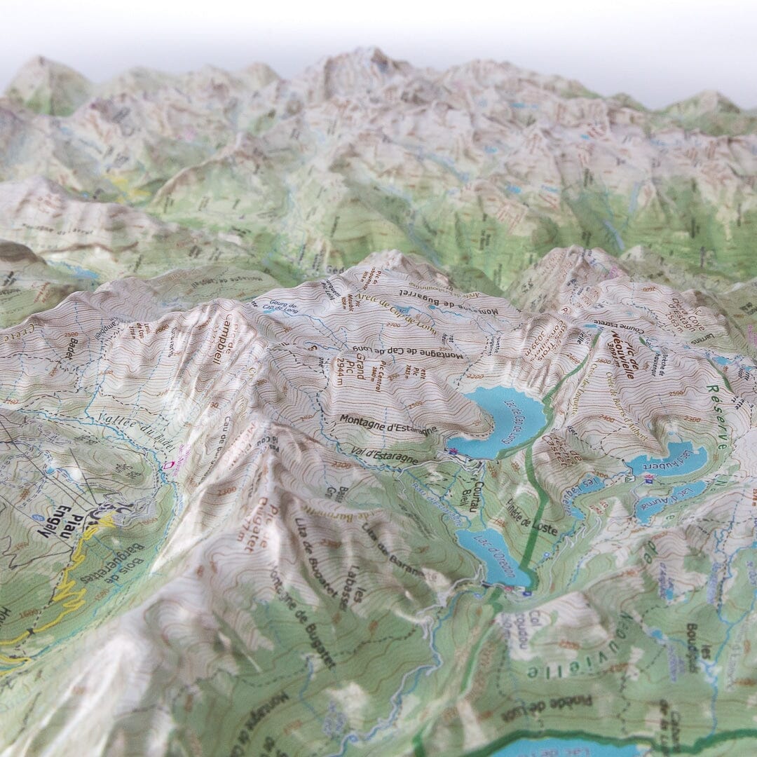 Carte en relief - Gavarnie, Néouvielle - 70 x 50 x 6,5 cm | Dénivelés Editions carte en relief Dénivelés Editions 