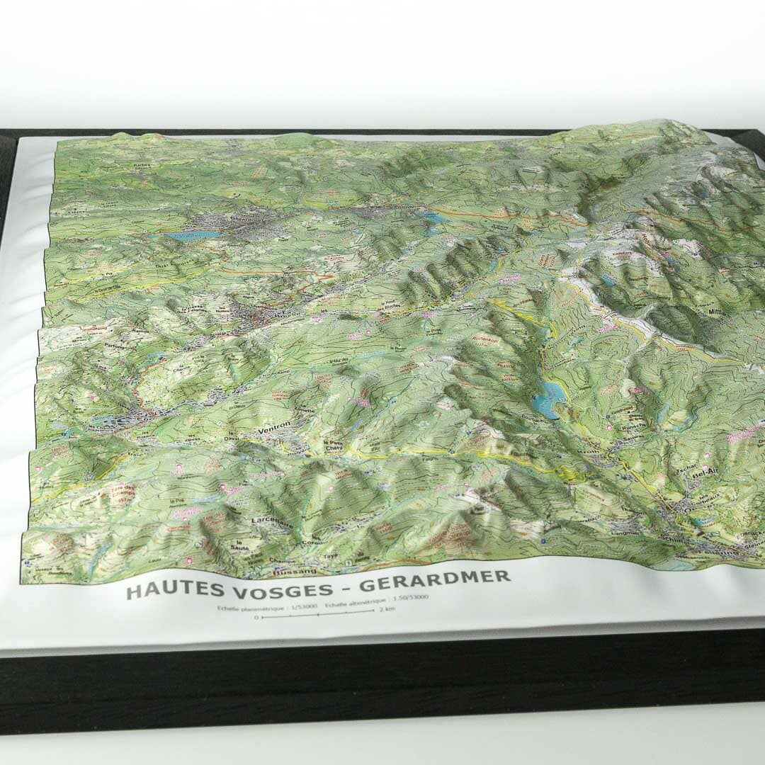 Carte en relief - Hautes Vosges, Gérardmer - 50 x 70 x 2,9 cm | Dénivelés Editions carte en relief Dénivelés Editions 